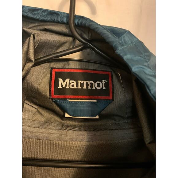 Marmont Men's XL Teal/Black Gore-Tex Packable w/Bag Windbreaker Hooded Jacket - Picture 3 of 12